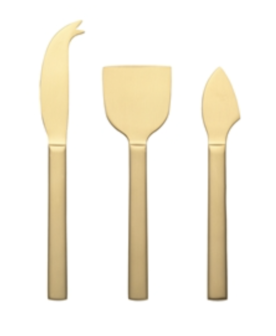 Forge 3 Piece Cheese Set | Matte Gold