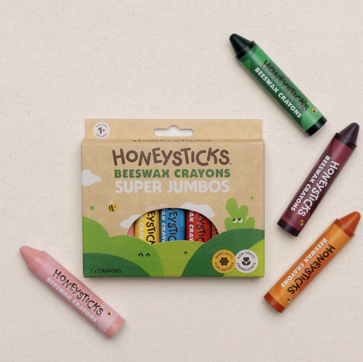 Beeswax Crayons | Super Jumbos | 7 Pack