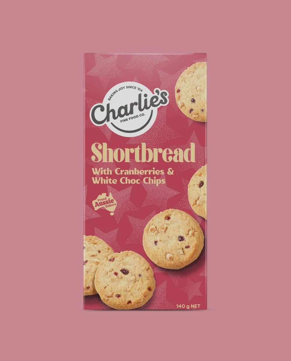 Charlie's Xmas Shortbread Box |  White Choc Cranberry