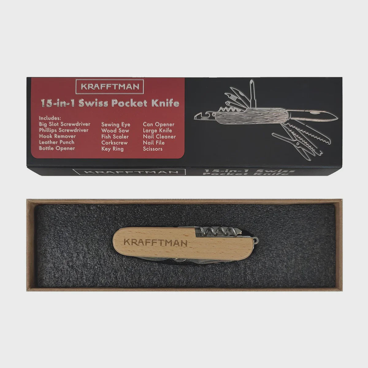 Krafftman | Swiss Pocket Knife | 15 in 1