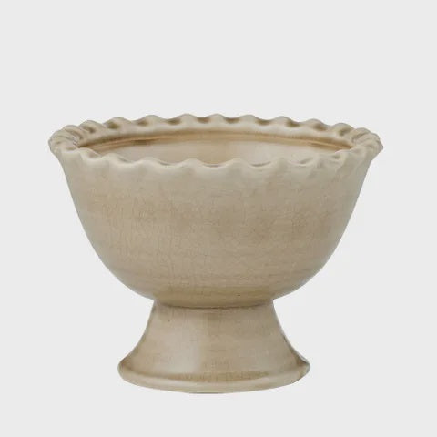 Zaragoza Ceramic Footed Bowl | Taupe