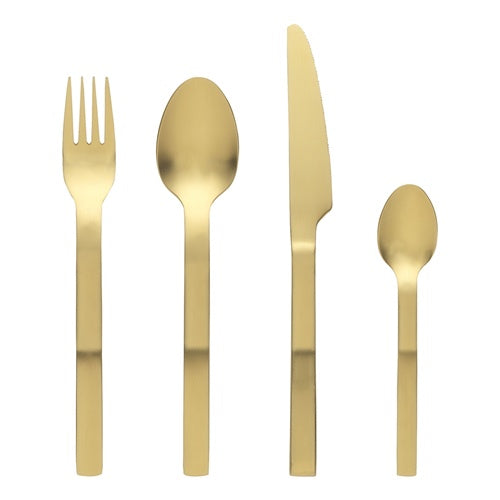 Forge 16 Piece Cutlery Set | Matte Gold