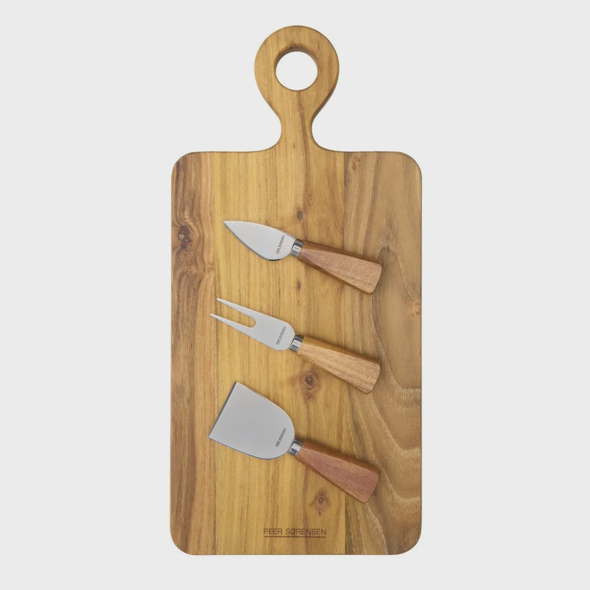 4 Piece Cheese Knife & Rectangular Board Set
