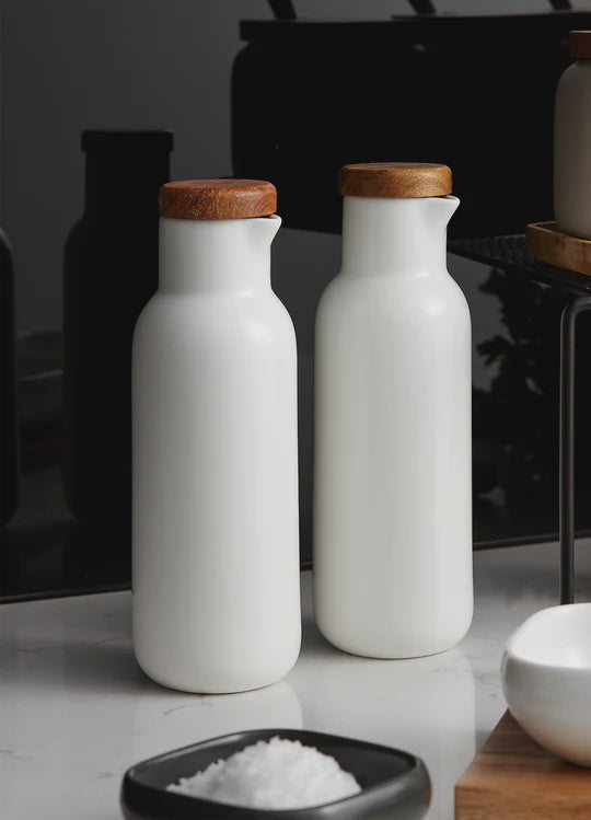 Essentials Oil & Vinegar Set | White & Stone