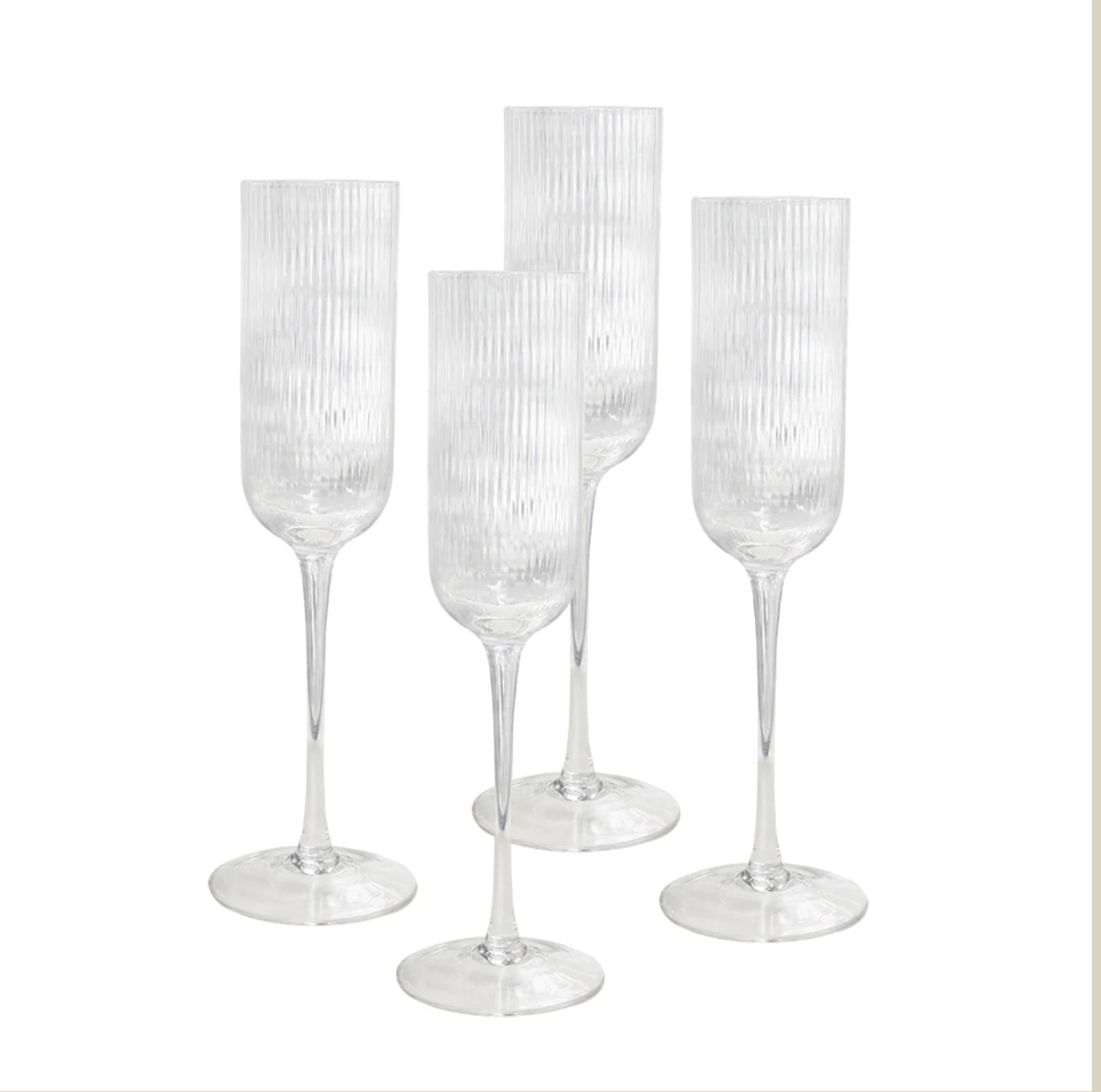 Atticus Ribbed Champagne Glass (Set 4)