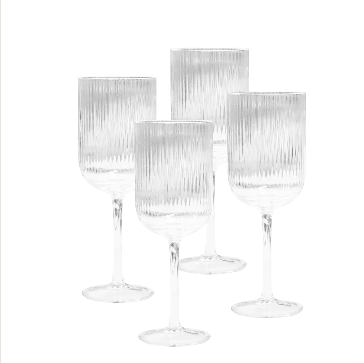 Ivy Ribbed Wine Glasses (Set 4)
