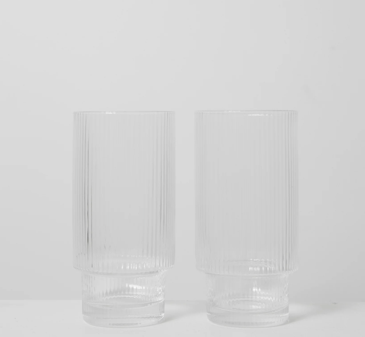 Oscar Ribbed Highball Glasses (Set 4)